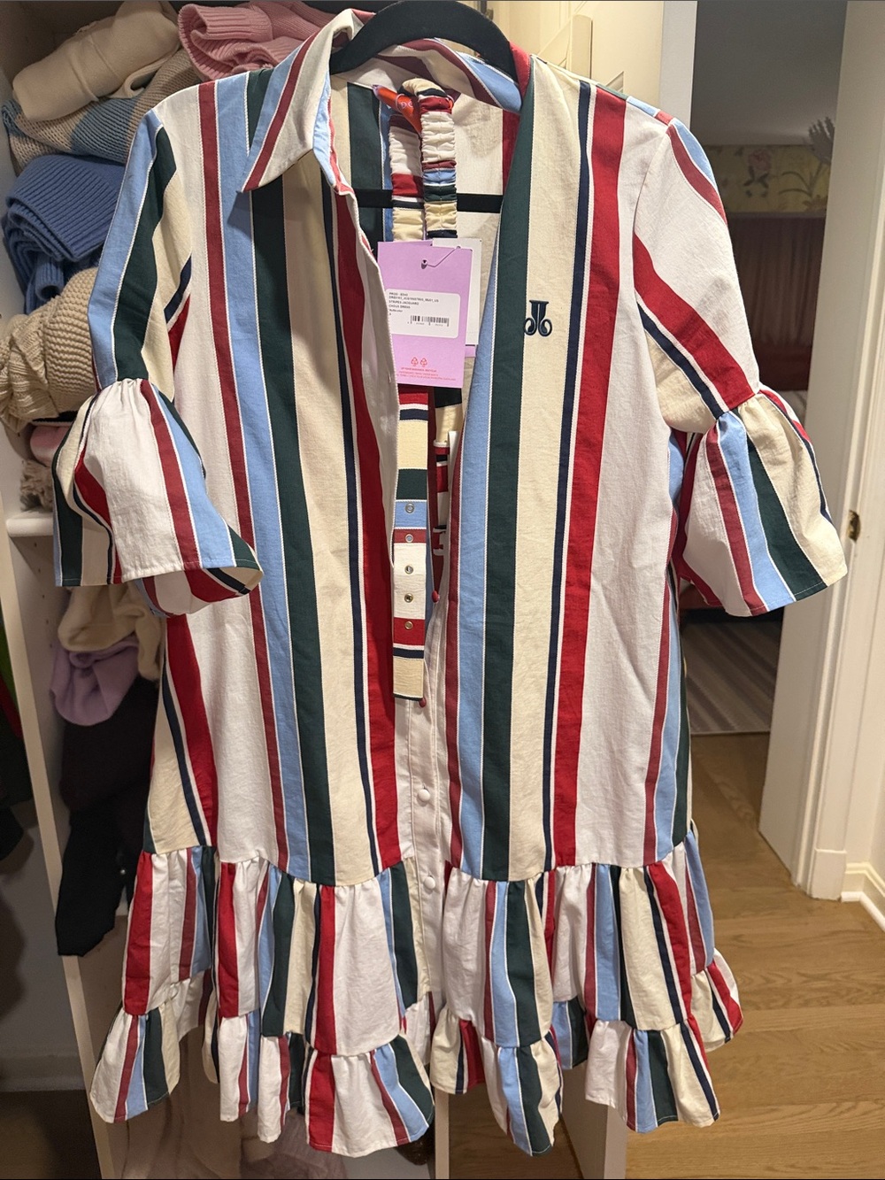 La Double J Multicolor Striped Jacquard Choux Dress NWT size 6 - Picture 1 of 6